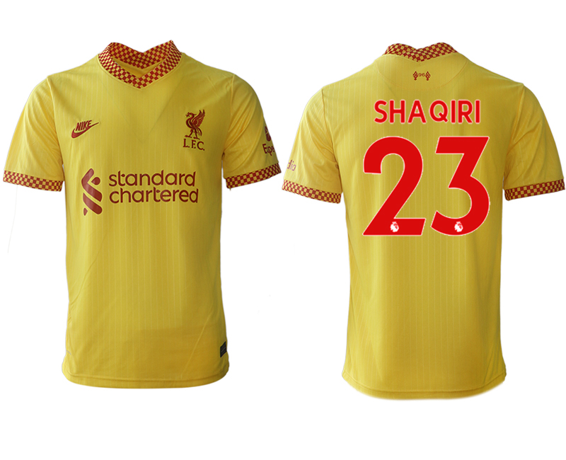 Men 2021-2022 Club Liverpool Second away aaa version yellow #23 Soccer Jersey->liverpool jersey->Soccer Club Jersey